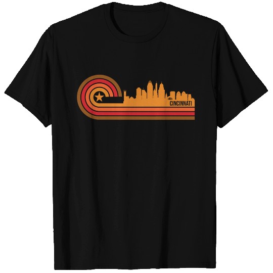 Retro Style Cincinnati Ohio Skyline T Shirts