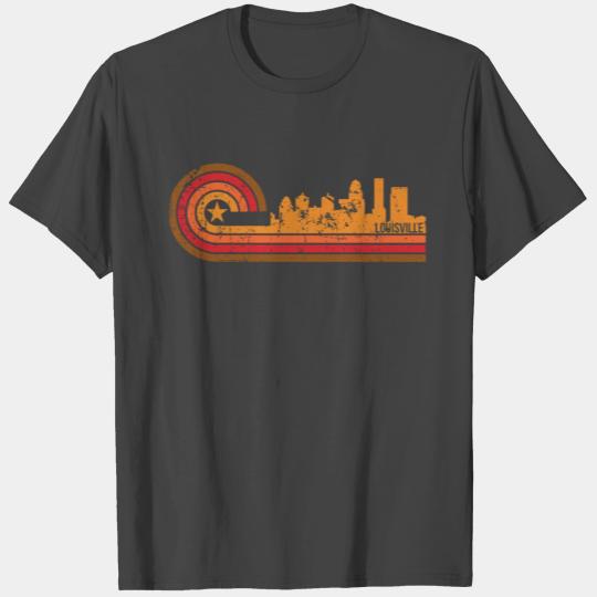 Retro Style Louisville Kentucky Skyline T Shirts