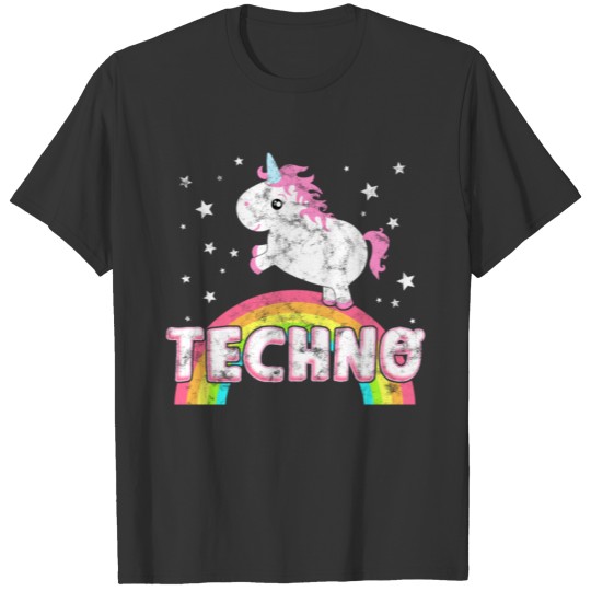 Cute Ironic Techno Music Festival Party Unicorn T-shirt
