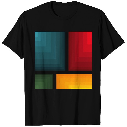 Blue Red Yellow Green Abstract T Shirts