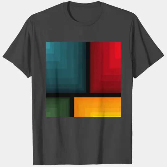 Blue Red Yellow Green Abstract T Shirts