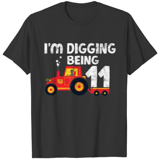 Cute 11th Birthday Boy Farm Tractor Kid 11 Years T Shirts