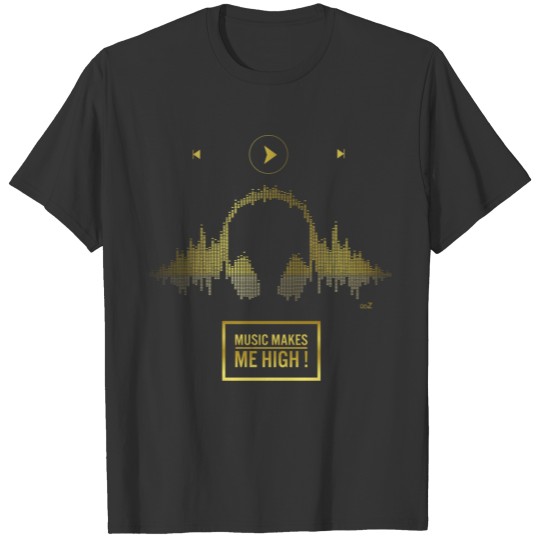 Music mix gold T-shirt