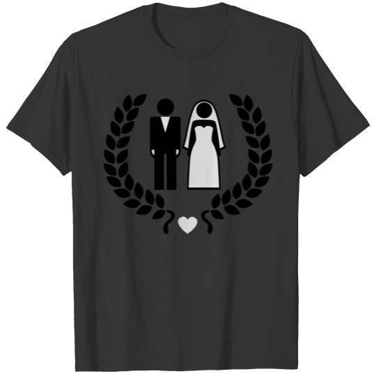 wedding couple - marriage - love - bride - groom T-shirt
