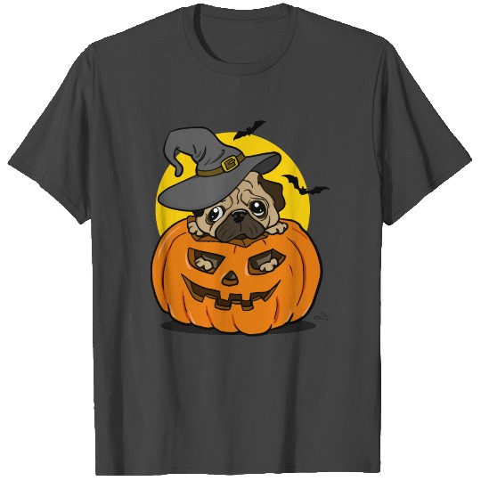 Halloween pug dog T Shirts