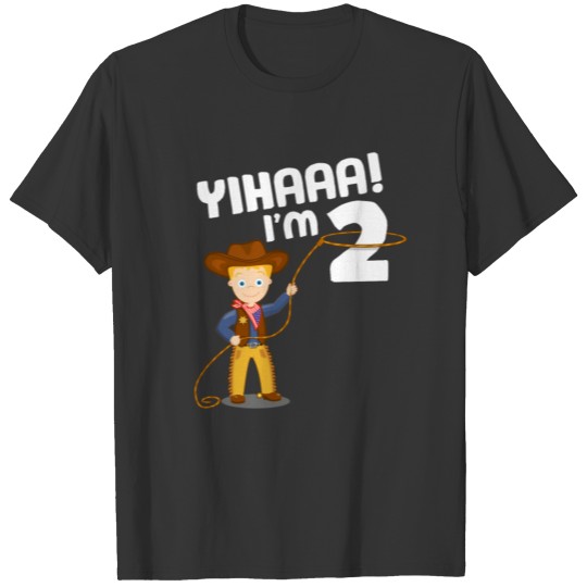 Cowboy 2nd Birthday Wild West USA Boy Kid 2 Years T Shirts