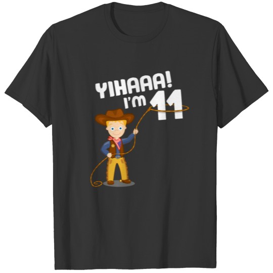Cowboy 11th Birthday Wild West USA Boy Kid 11 Year T Shirts