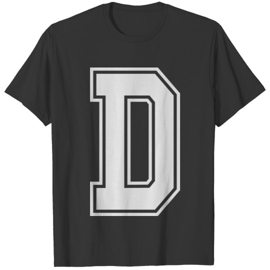 Letter D Alphabet College Style T Shirts
