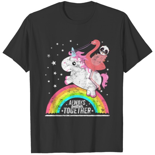 Cute Funny Unicorn Flamingo Panda Rainbow Friends T Shirts