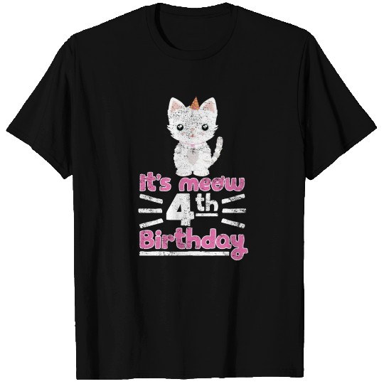 It's meow 4th Birthday! Cute Gift Kitten Kitty Cat T Shirts