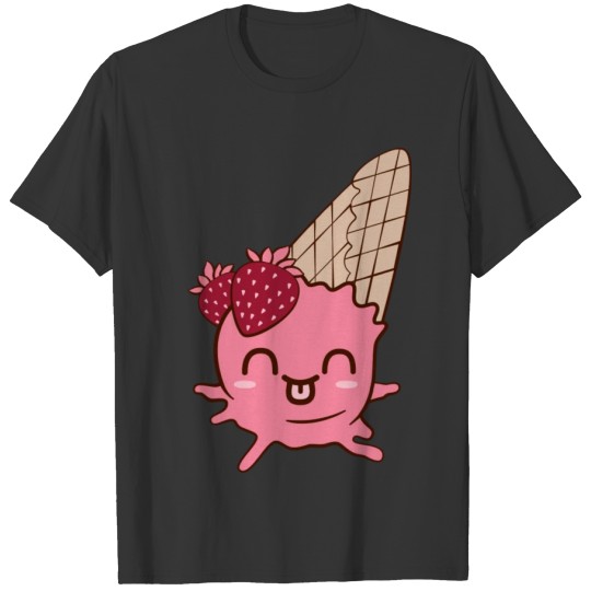 Silly Cute Strawberry Ice Cream T Shirts