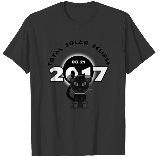 Solar Eclipse Space Astronaut Cat 2017 T-shirt