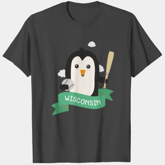 Baseball Penguin from WISCONSIN Sx35oh T Shirts