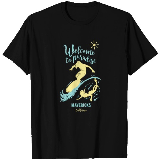 Surfing Mavericks California T Shirts