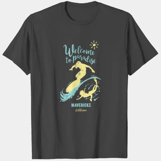 Surfing Mavericks California T Shirts