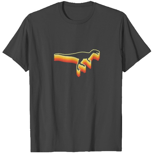 Velociraptor Vintage Retro Rainbow T Shirts