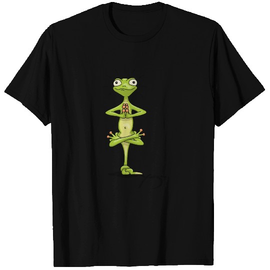Yoga Gecko meditating buddhism zen lizard T Shirts