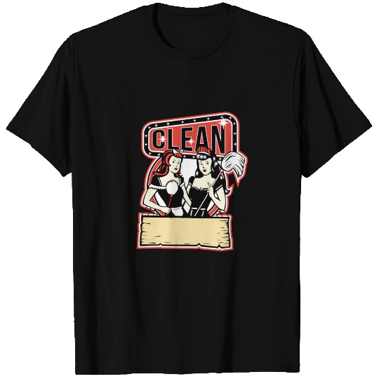 Twin Cleaner Maid Retro T Shirts