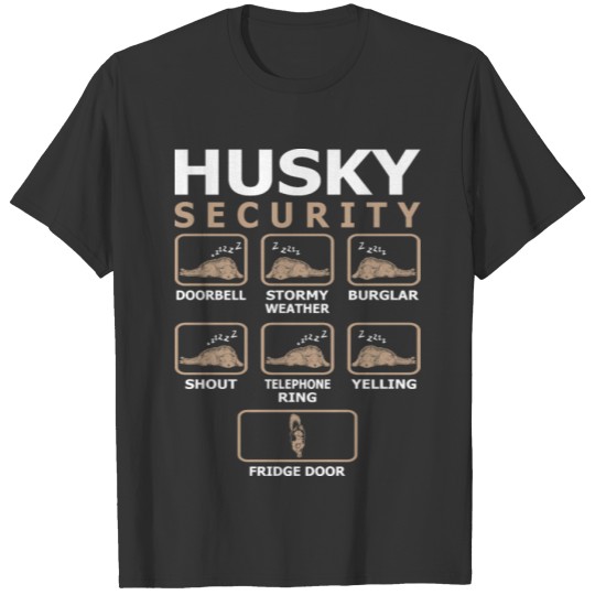 Husky Dog Security Pets Love Funny T Shirts