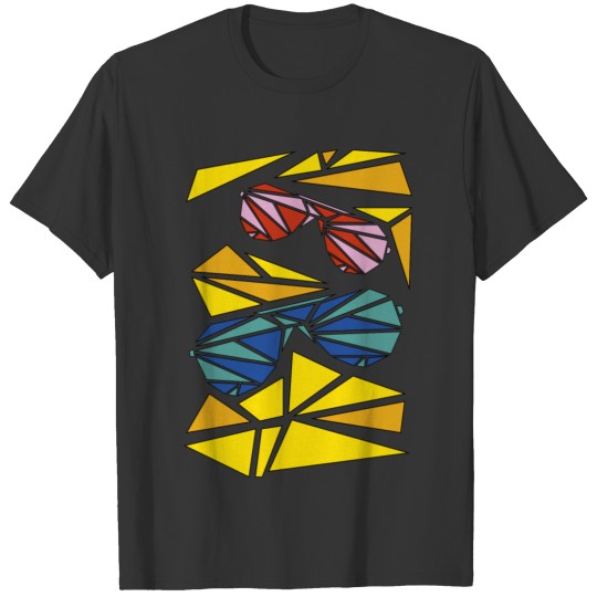 sun glasses fashion mosaic style T-shirt