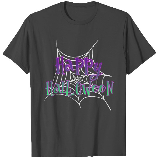 Happy Halloween spider net T Shirts