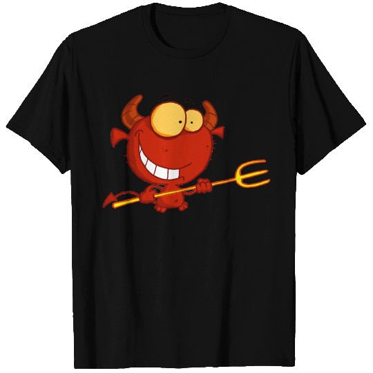 Red Devil Holding A Pitchfork T Shirts