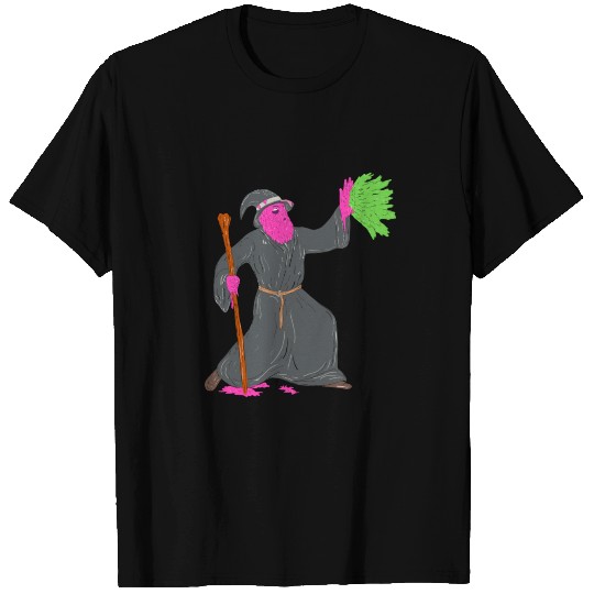 Wizard Casting Spell Grime Art T Shirts