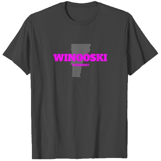 VERMONT WINOOSKI US STATE EDITION PINK T Shirts