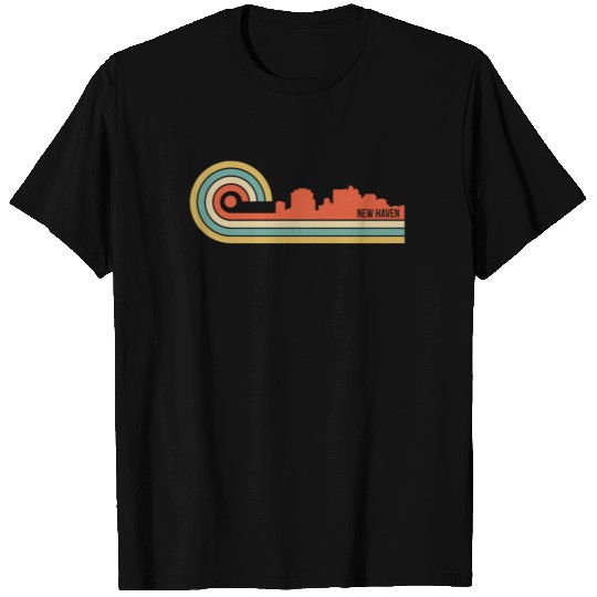 Retro Style New Haven Connecticut Skyline T Shirts