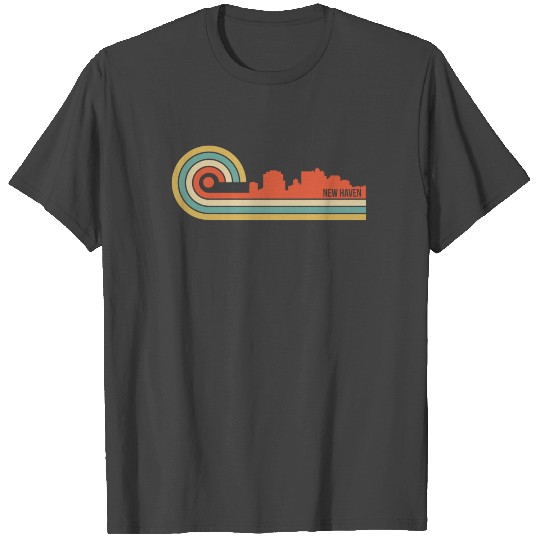 Retro Style New Haven Connecticut Skyline T Shirts