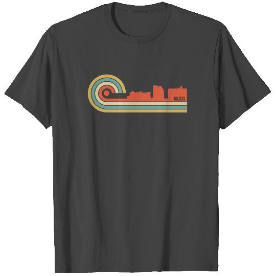 Retro Style Biloxi Mississippi Skyline T Shirts