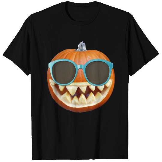 Orange Halloween Pumpkin Wearing Sunglasses T Shirts