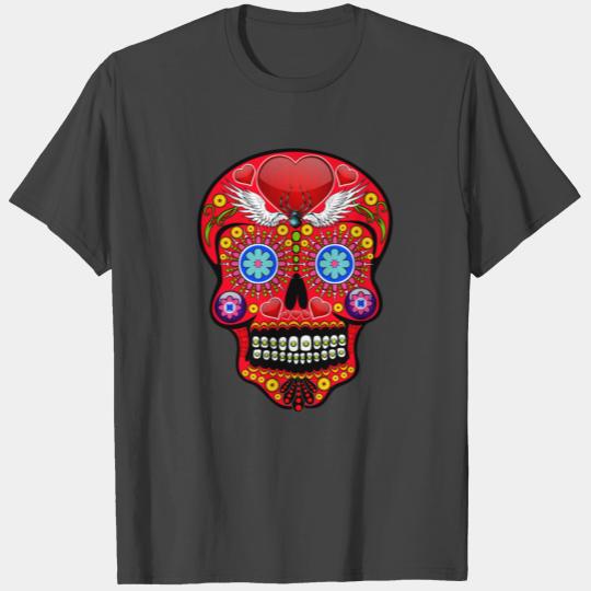 Sugar Skull - Red T Shirts