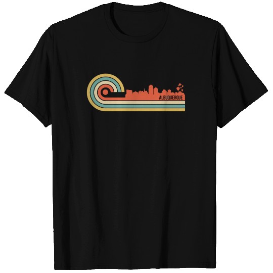 Retro Style Albuquerque New Mexico Skyline T Shirts