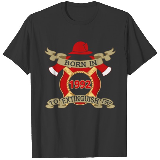 Born 1992 Fire Feuerwehr T-shirt