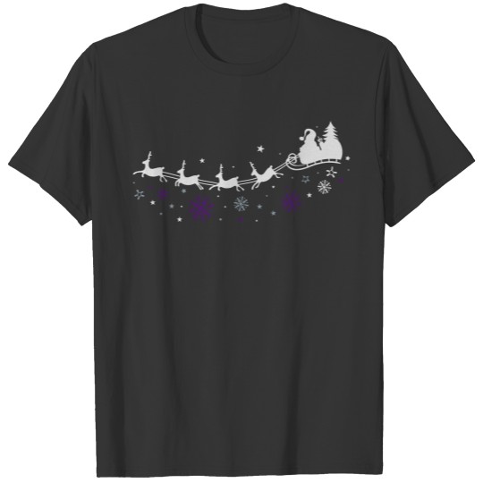 Santa Claus with sleigh and reindeer T-shirt