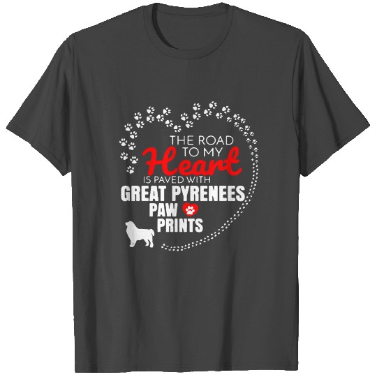 Great Pyrenees Paw Prints T Shirts