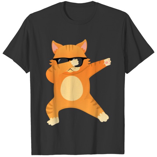 Funny Dabbing Cat Gift Design T-shirt