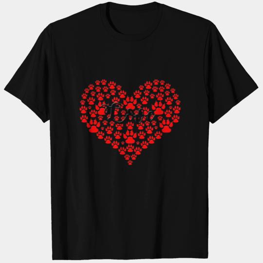 love solid red paw heart T Shirts