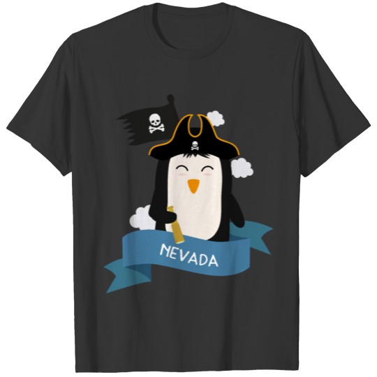Penguin Pirate Captain from NEVADA Gift T-shirt