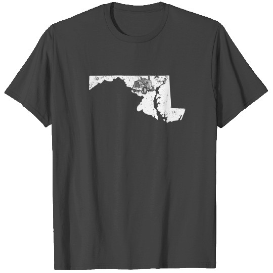 Maryland Long Haul Trucker T Shirts 18 Wheeler Trucks T Shirts