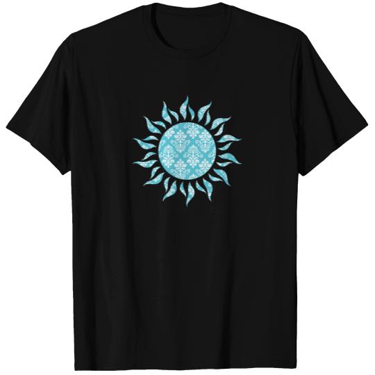Sun Shining Light Blue Damask T Shirts