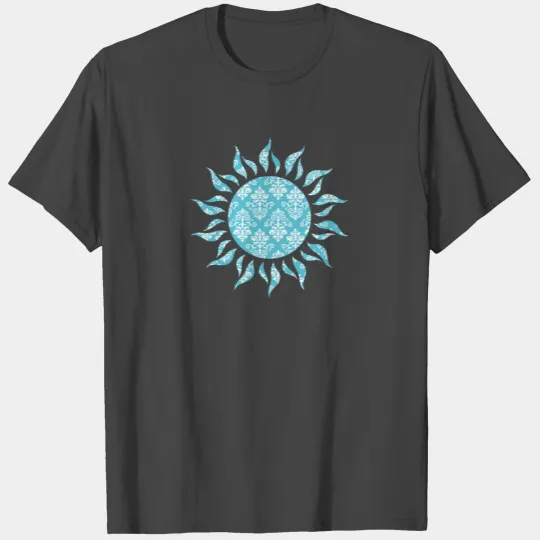 Sun Shining Light Blue Damask T Shirts