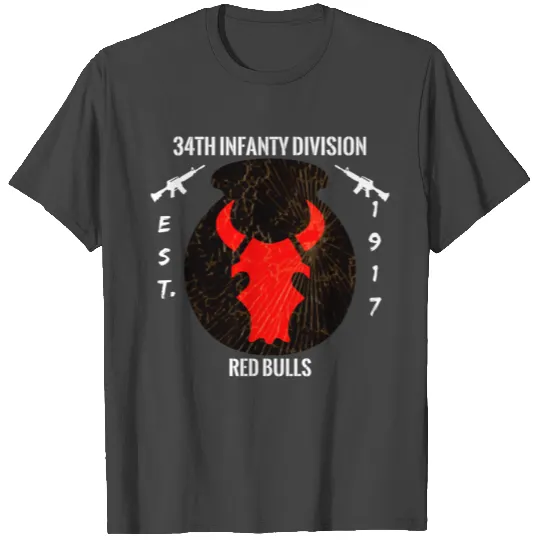 34th ID Red Bulls Infantry Division T Shirts