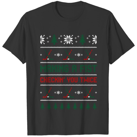 Ugly Hockey Holiday Christmas Sweater Xmas T Shirts