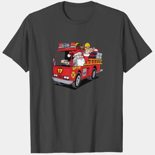 Firefighter Santa Christmas T Shirts