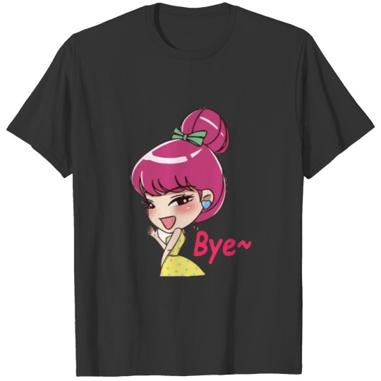FUNNY HAIR GIRL EMOTION CARTOON T Shirt T-shirt