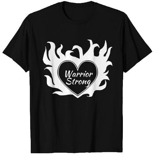 Flaming Heart Warrior Strong T Shirts