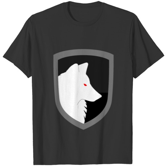 White Wolf Emblem Rimmed T Shirts