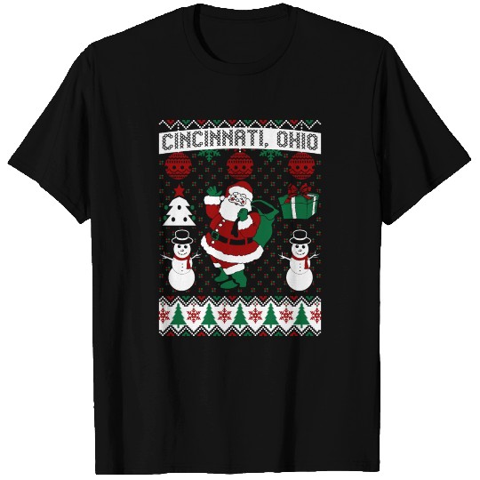 Christmas Ugly Sweater Cincinnati Ohio T Shirts